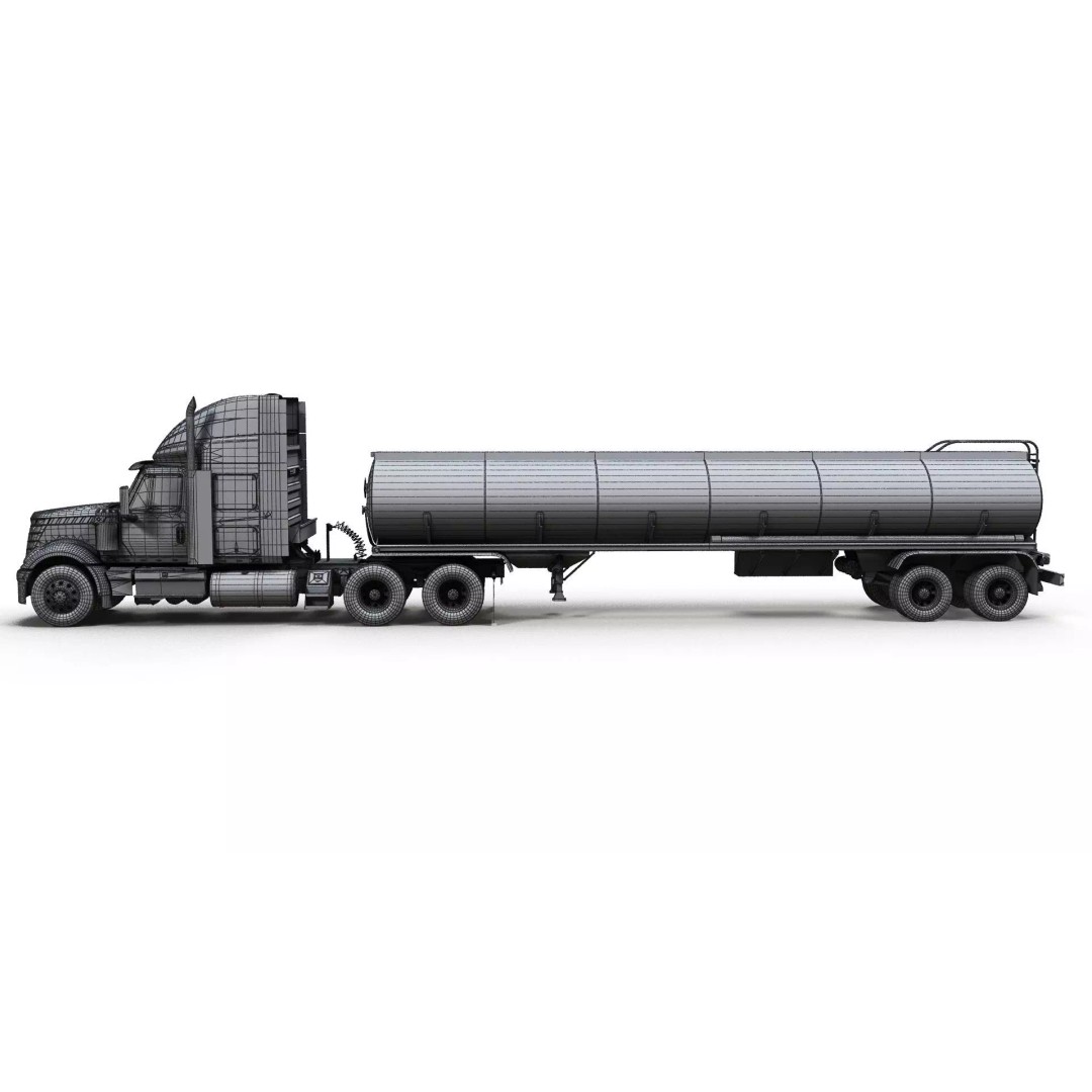 International LoneStar Fuel Trailer 3D Model – Low Poly Game Ready FBX - View 22