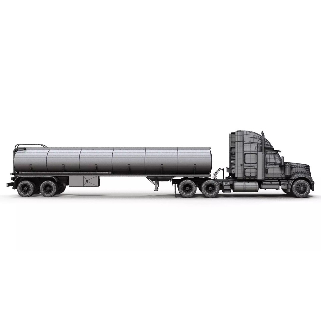 International LoneStar Fuel Trailer 3D Model – Low Poly Game Ready FBX - View 23