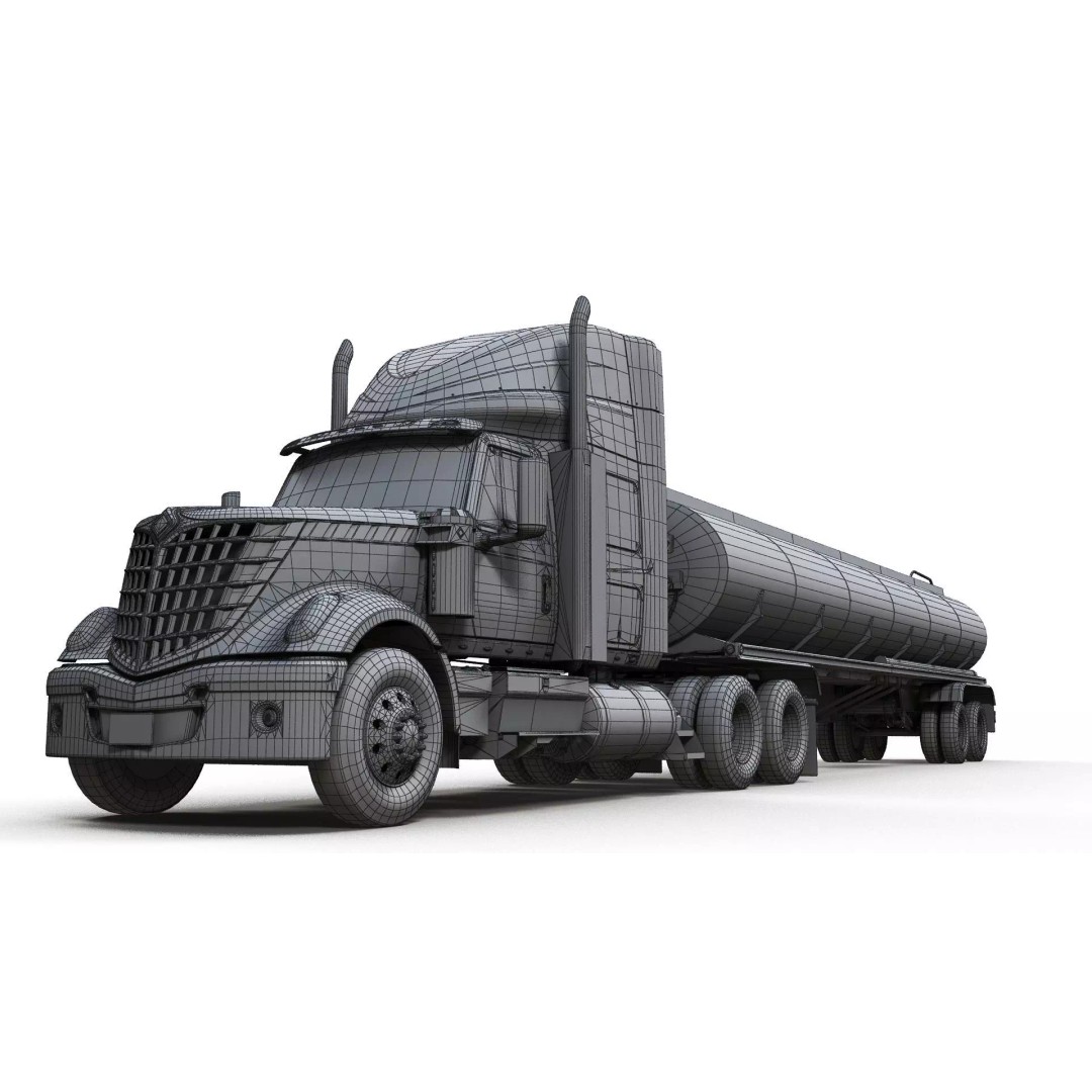 International LoneStar Fuel Trailer 3D Model – Low Poly Game Ready FBX - View 24