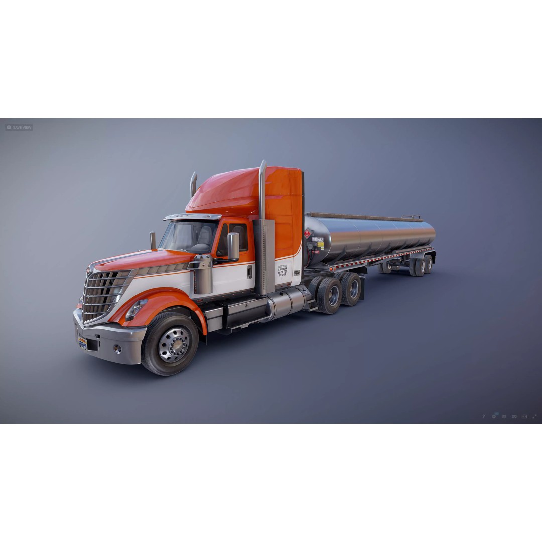 International LoneStar Fuel Trailer 3D Model – Low Poly Game Ready FBX - View 25