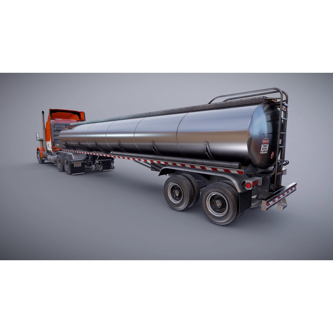 International LoneStar Fuel Trailer 3D Model – Low Poly Game Ready FBX - View 27