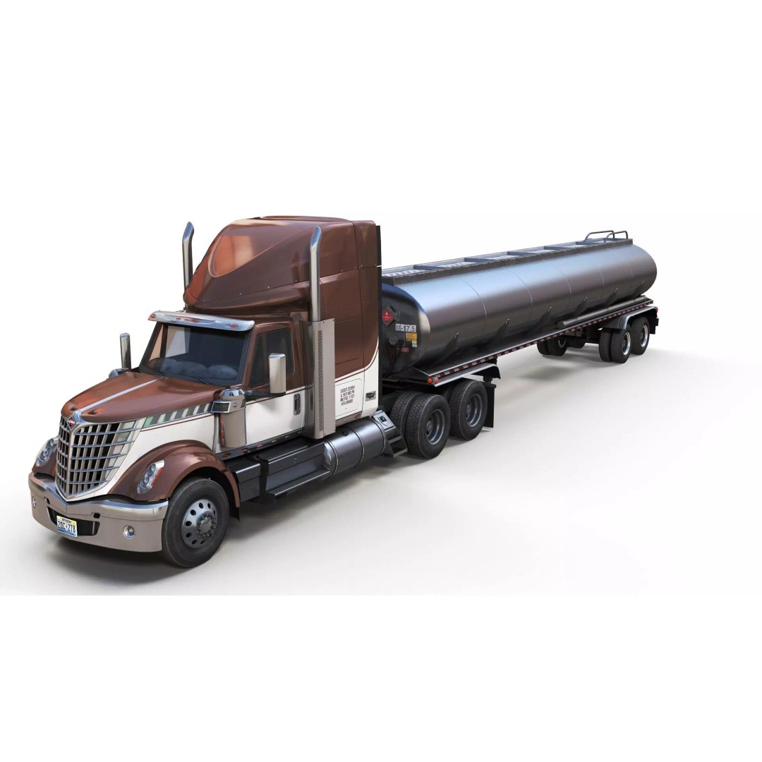 International LoneStar Fuel Trailer 3D Model – Low Poly Game Ready FBX - View 3