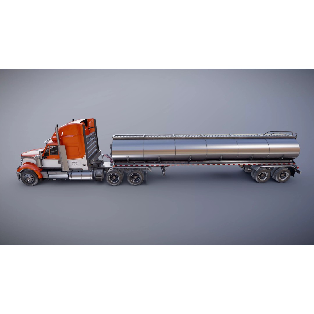 International LoneStar Fuel Trailer 3D Model – Low Poly Game Ready FBX - View 30