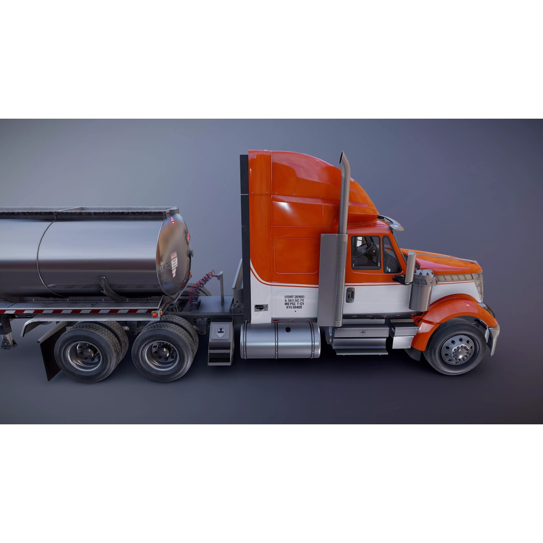 International LoneStar Fuel Trailer 3D Model – Low Poly Game Ready FBX - View 35