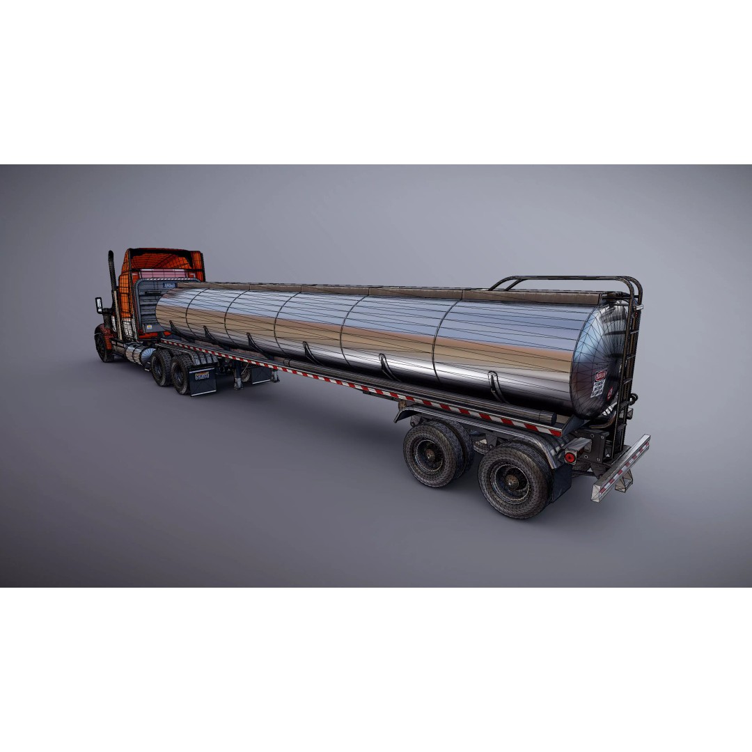 International LoneStar Fuel Trailer 3D Model – Low Poly Game Ready FBX - View 37