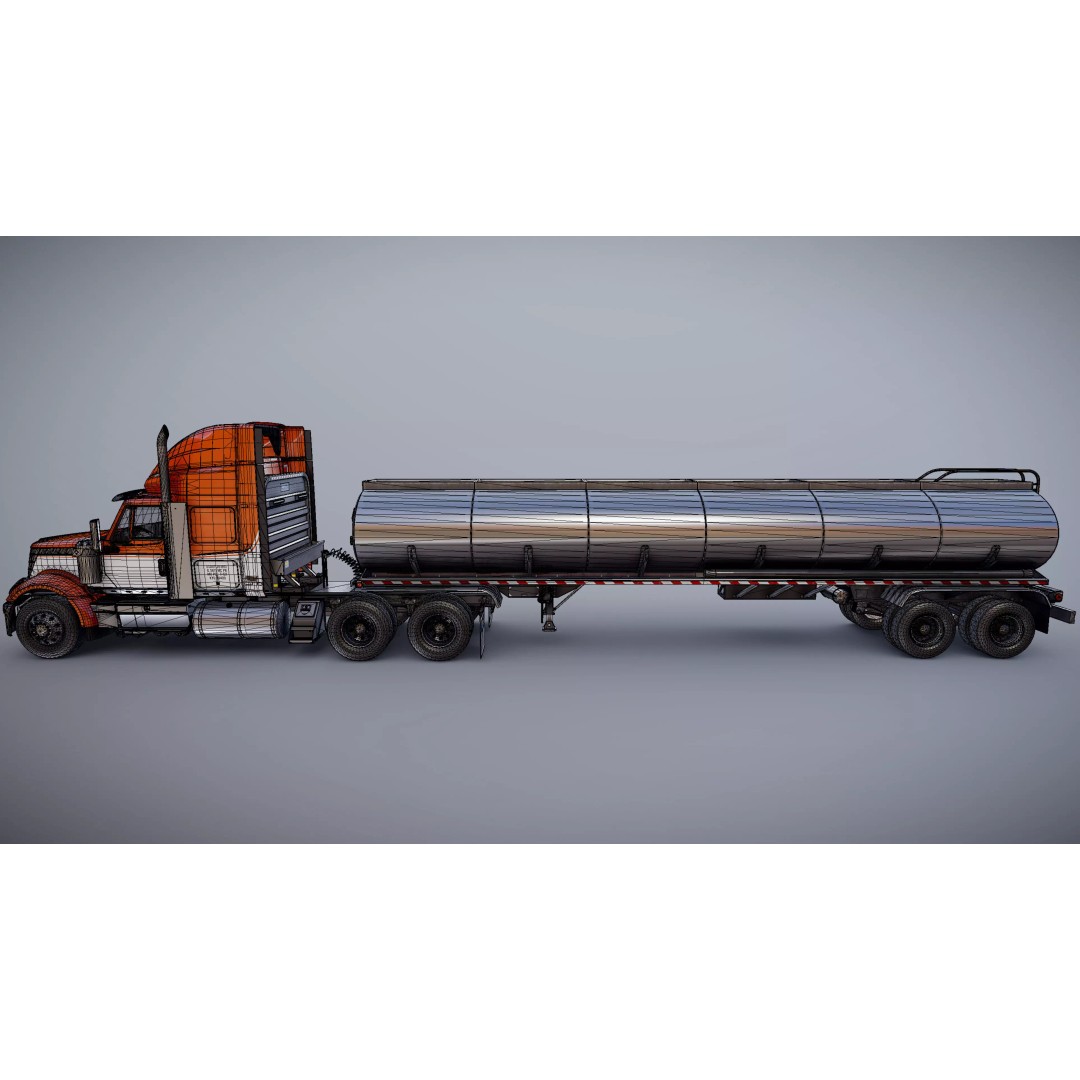 International LoneStar Fuel Trailer 3D Model – Low Poly Game Ready FBX - View 38