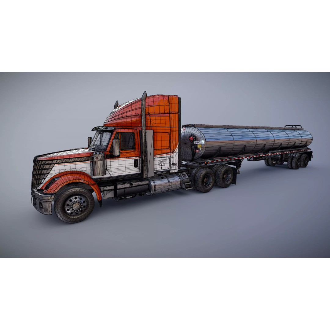International LoneStar Fuel Trailer 3D Model – Low Poly Game Ready FBX - View 40