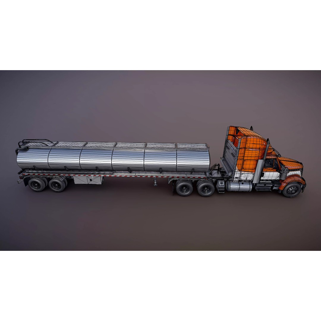 International LoneStar Fuel Trailer 3D Model – Low Poly Game Ready FBX - View 41