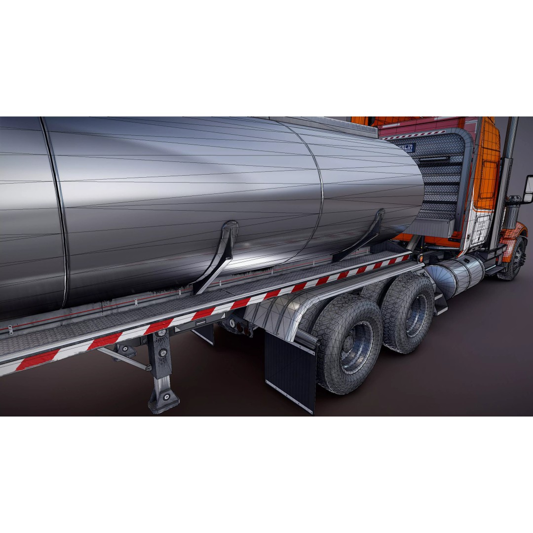 International LoneStar Fuel Trailer 3D Model – Low Poly Game Ready FBX - View 43