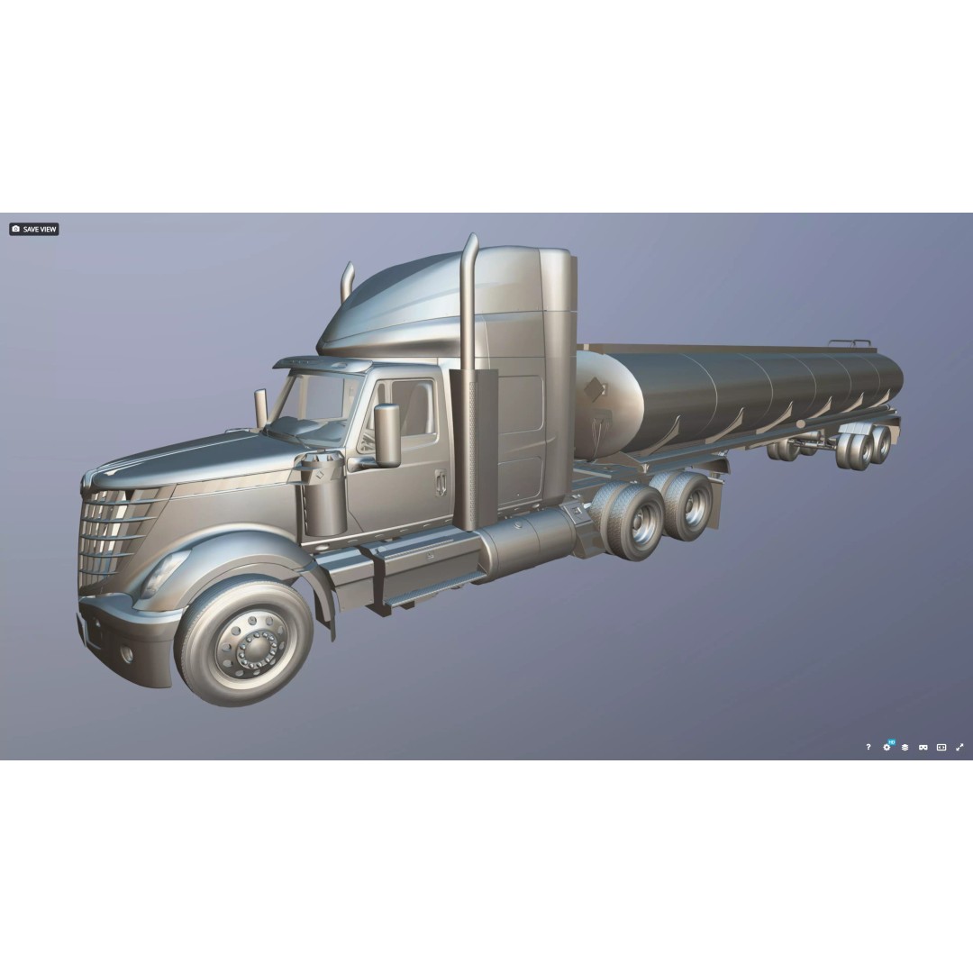 International LoneStar Fuel Trailer 3D Model – Low Poly Game Ready FBX - View 44