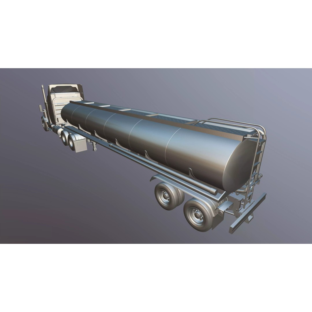 International LoneStar Fuel Trailer 3D Model – Low Poly Game Ready FBX - View 45