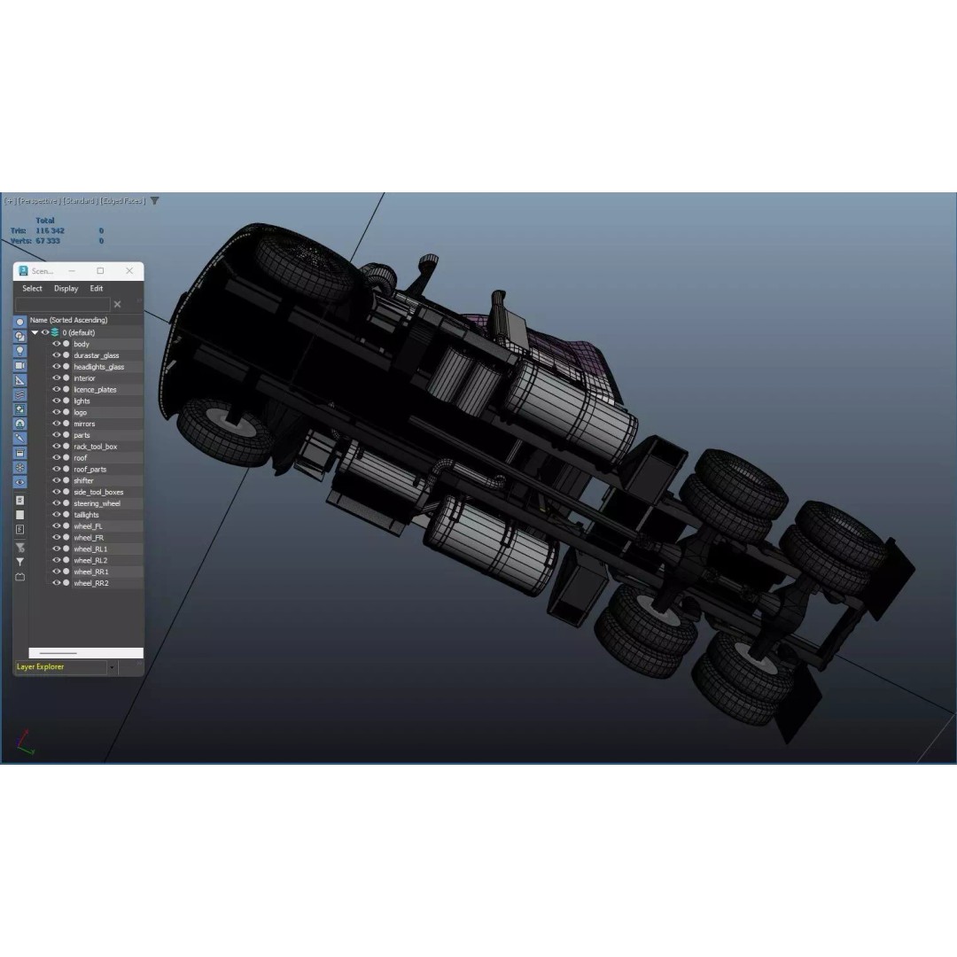 International LoneStar Fuel Trailer 3D Model – Low Poly Game Ready FBX - View 50