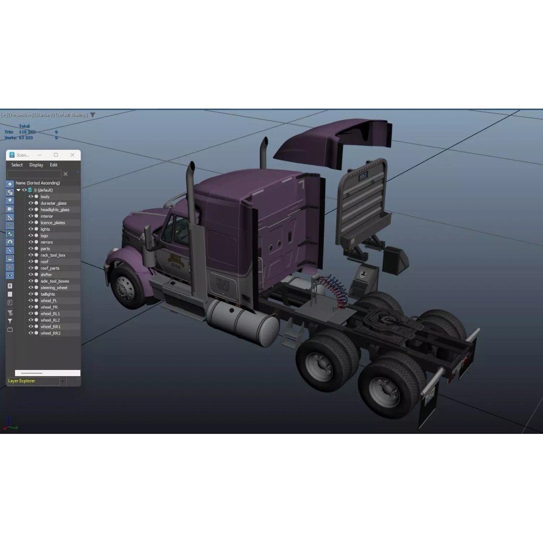 International LoneStar Fuel Trailer 3D Model – Low Poly Game Ready FBX - View 51