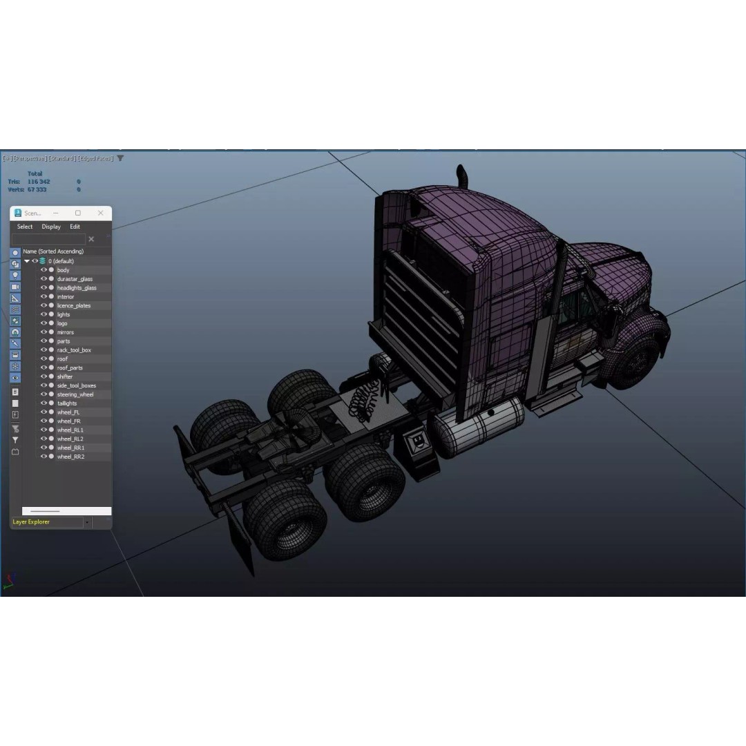 International LoneStar Fuel Trailer 3D Model – Low Poly Game Ready FBX - View 54