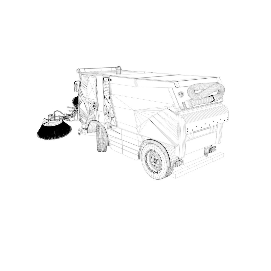 Street Sweeper 3D Model – Rigged Animated Vehicle for Scenes