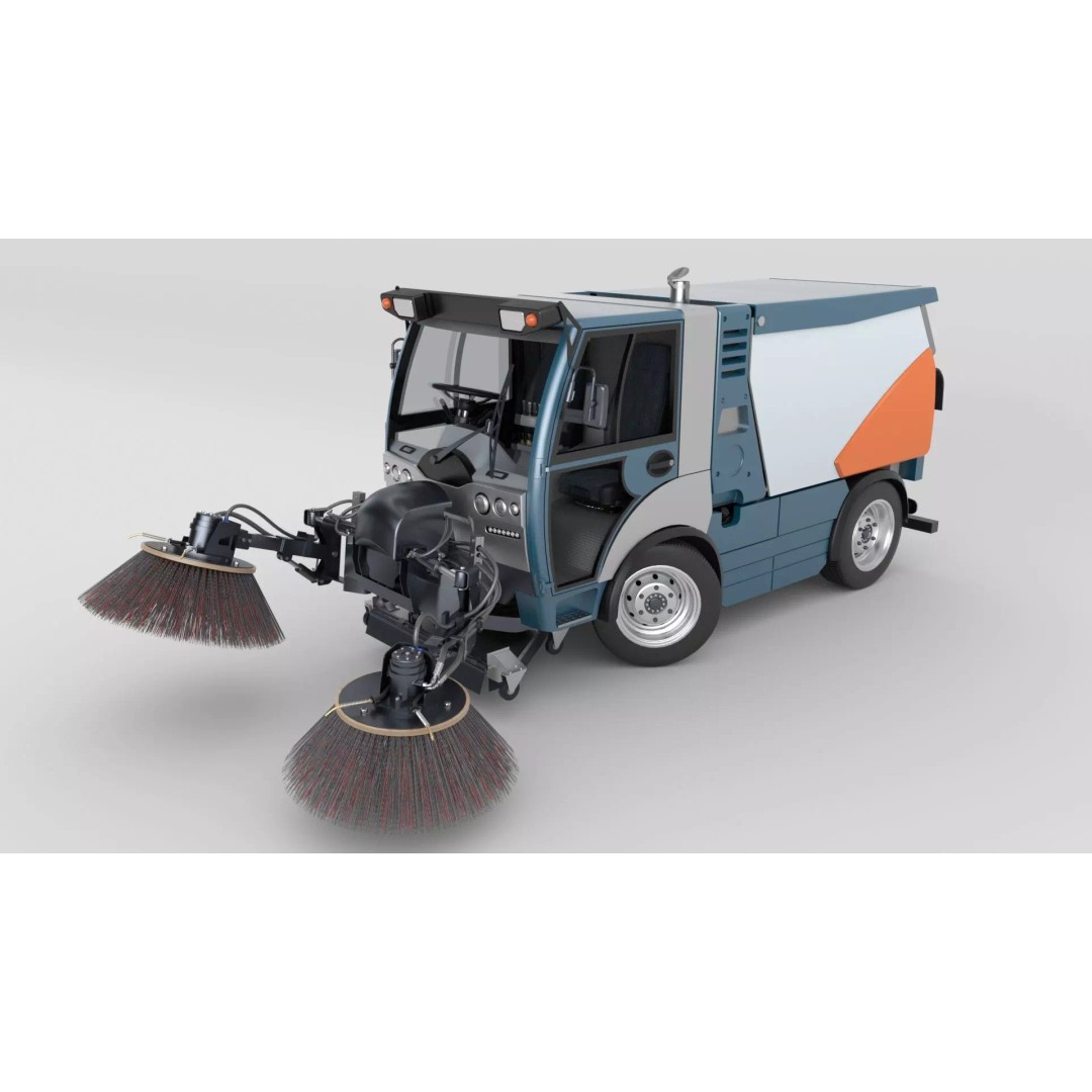 Street Sweeper 3D Model – Rigged Animated Vehicle for Scenes - View 16