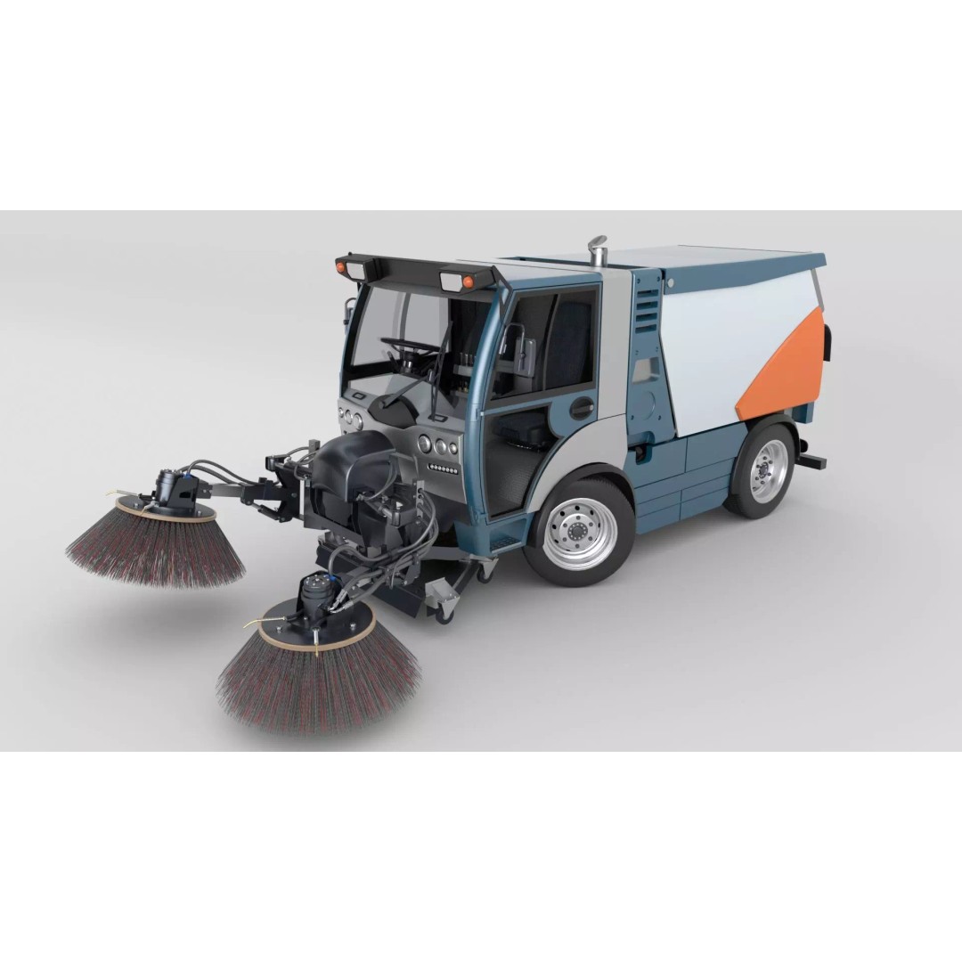 Street Sweeper 3D Model – Rigged Animated Vehicle for Scenes - View 18