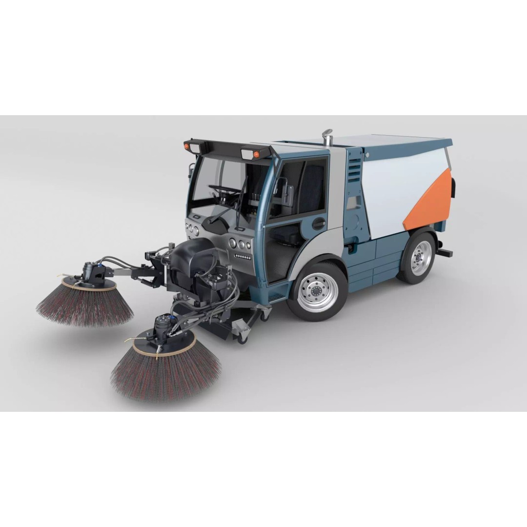 Street Sweeper 3D Model – Rigged Animated Vehicle for Scenes - View 19