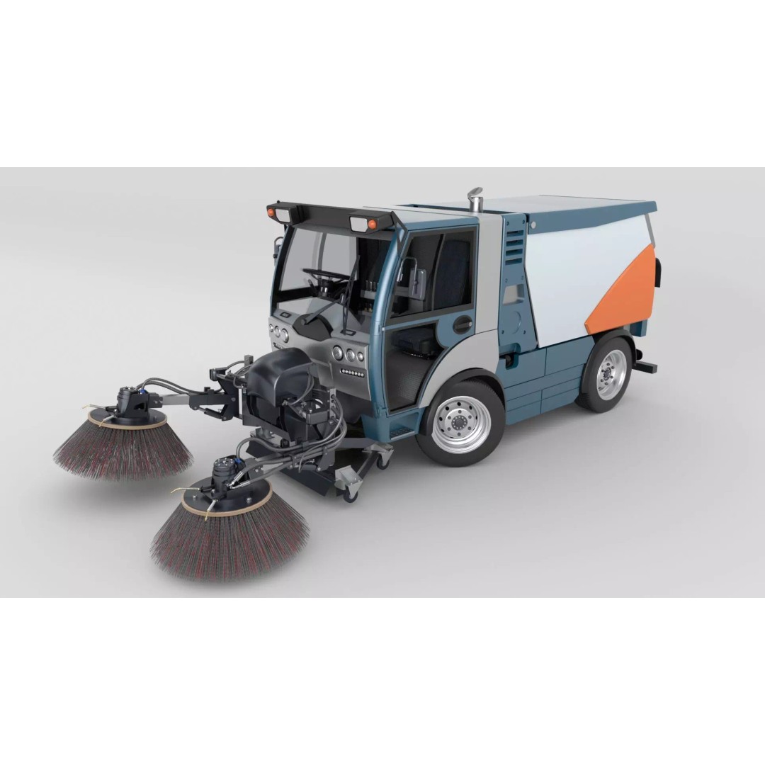 Street Sweeper 3D Model – Rigged Animated Vehicle for Scenes - View 20