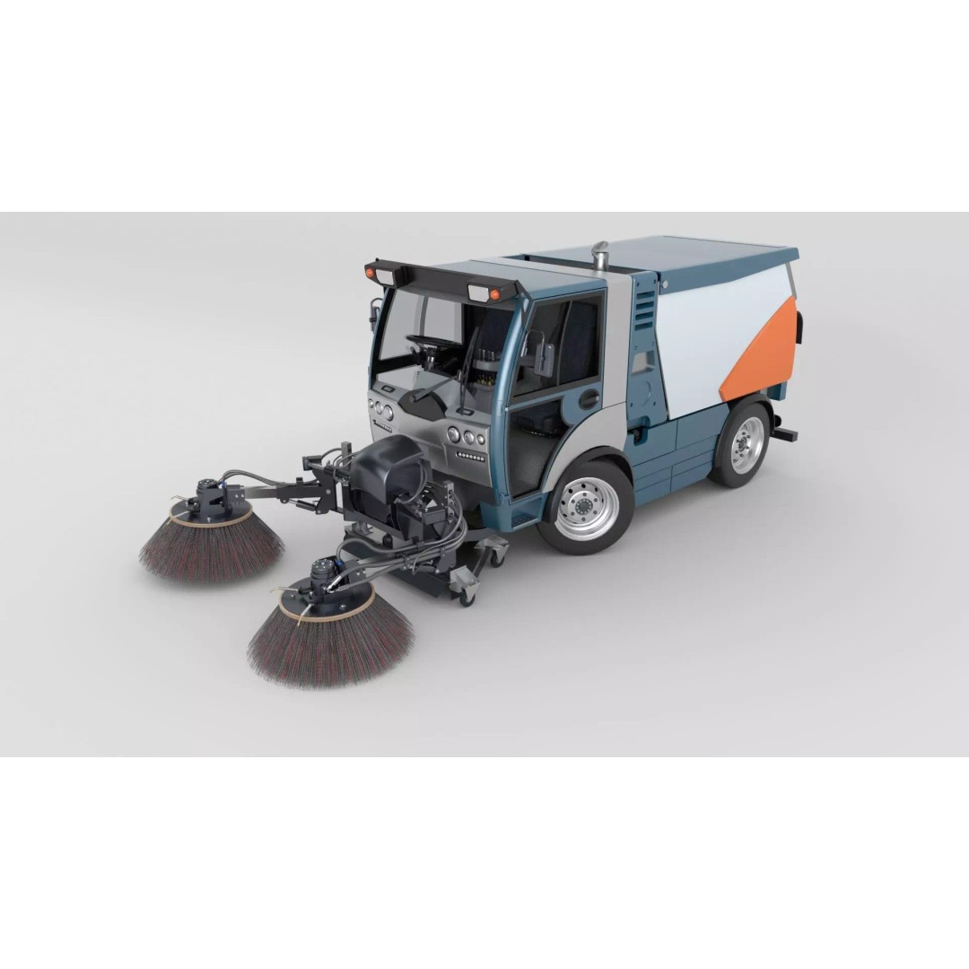 Street Sweeper 3D Model – Rigged Animated Vehicle for Scenes - View 24