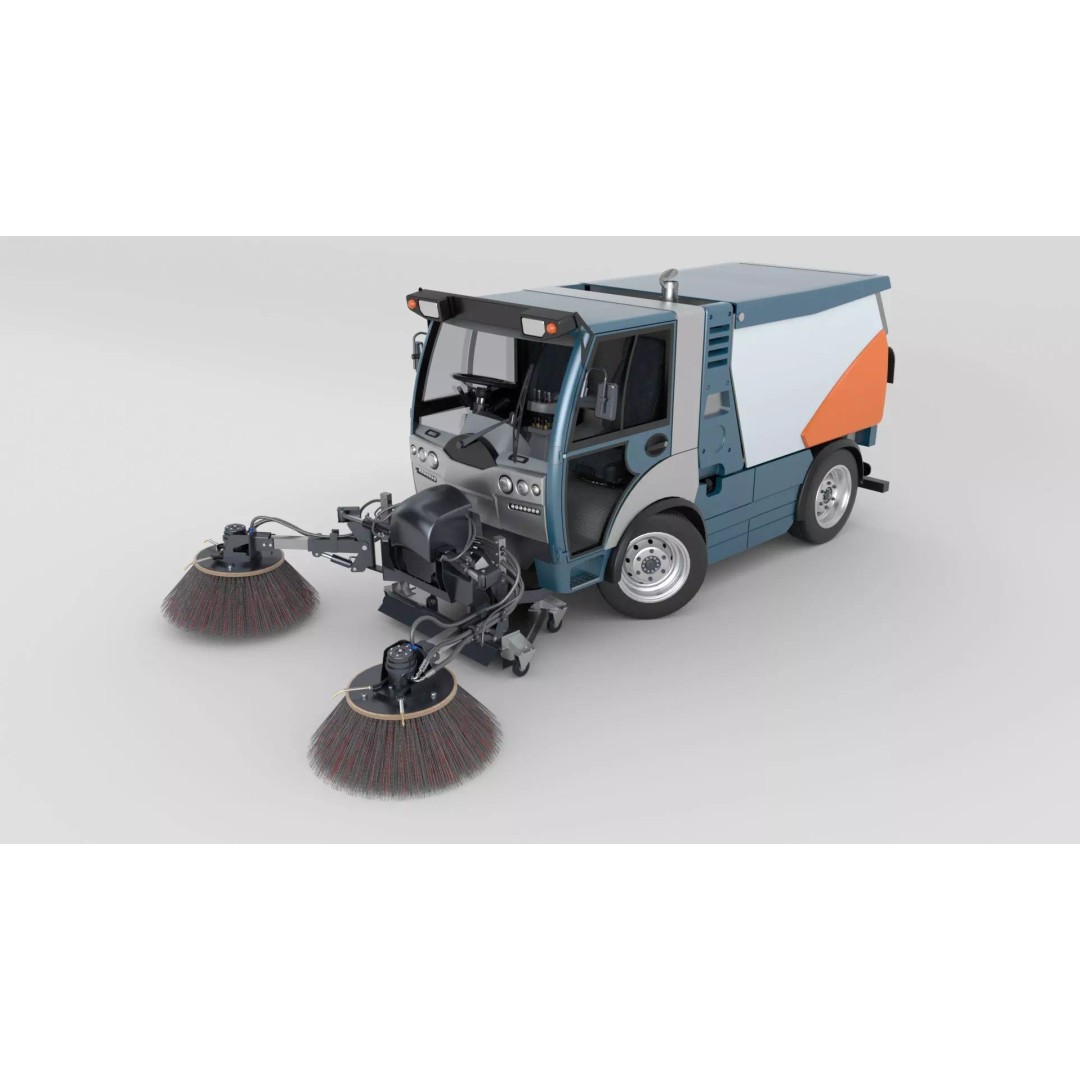 Street Sweeper 3D Model – Rigged Animated Vehicle for Scenes - View 25