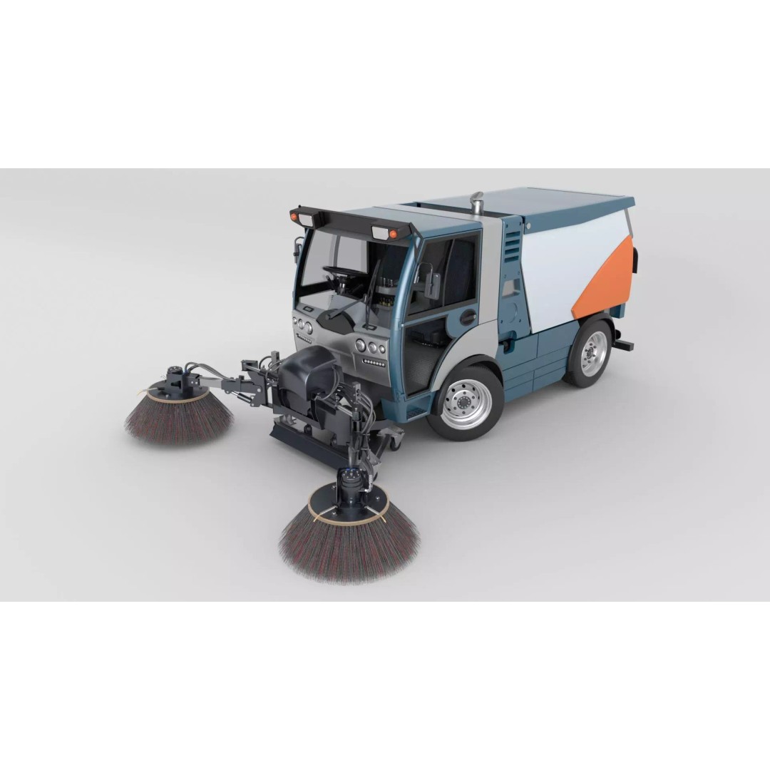 Street Sweeper 3D Model – Rigged Animated Vehicle for Scenes - View 26