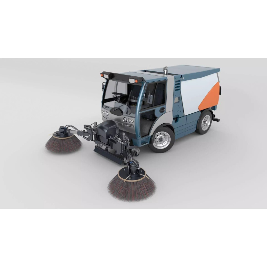 Street Sweeper 3D Model – Rigged Animated Vehicle for Scenes - View 27