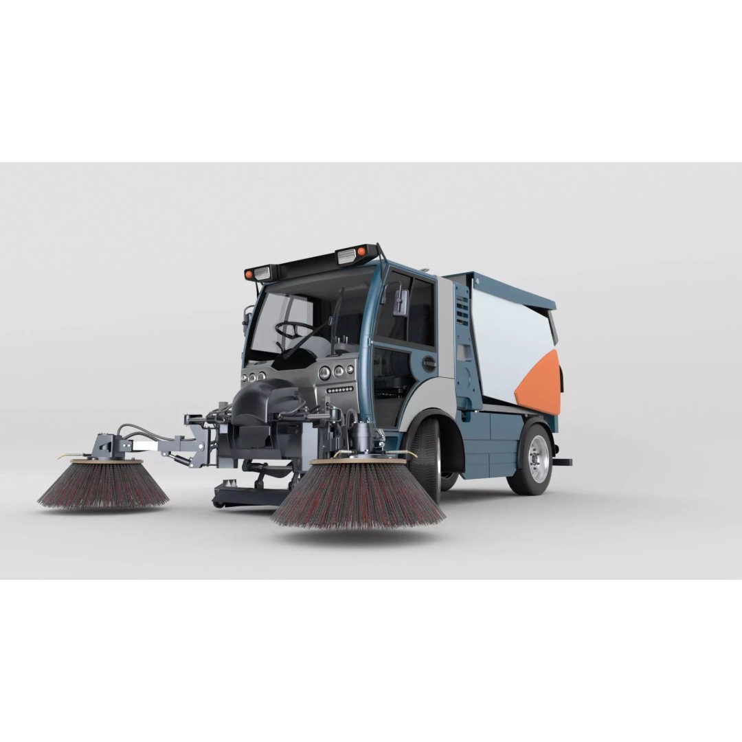 Street Sweeper 3D Model – Rigged Animated Vehicle for Scenes - View 32
