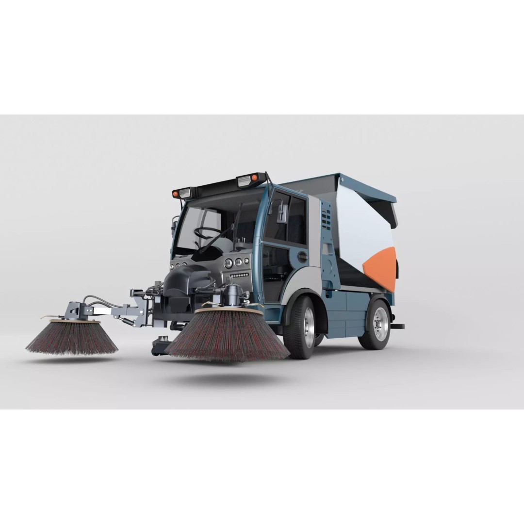 Street Sweeper 3D Model – Rigged Animated Vehicle for Scenes - View 33
