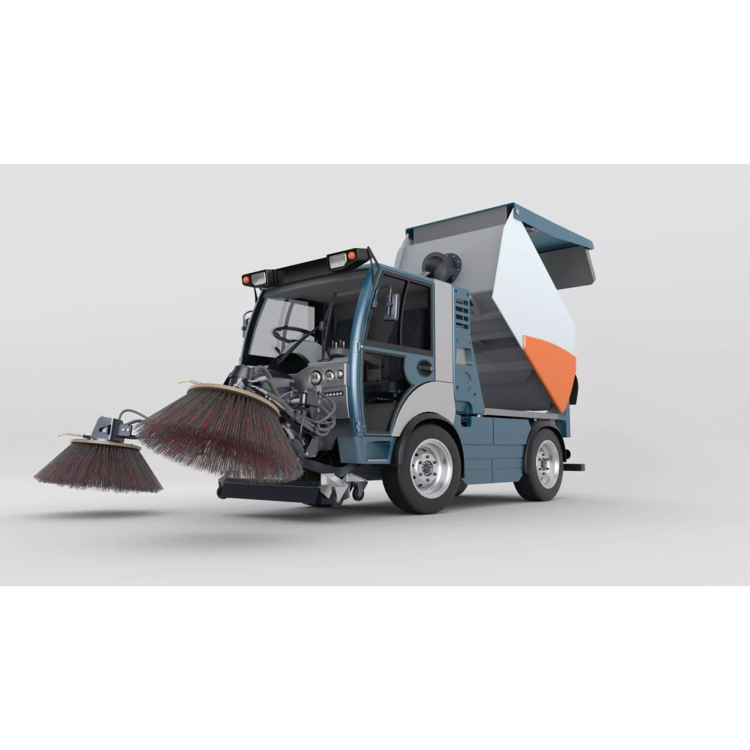 Street Sweeper 3D Model – Rigged Animated Vehicle for Scenes - View 35