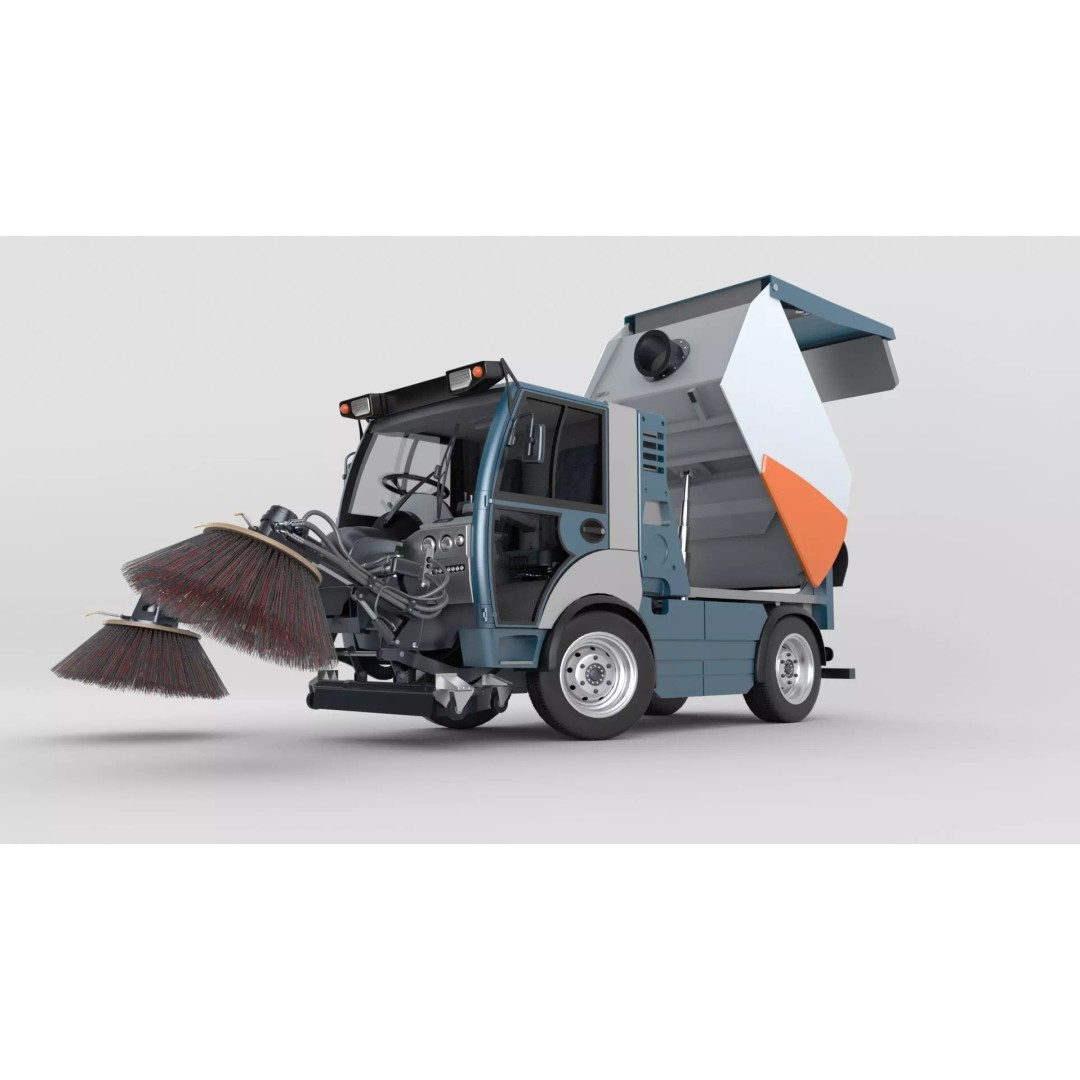 Street Sweeper 3D Model – Rigged Animated Vehicle for Scenes - View 36