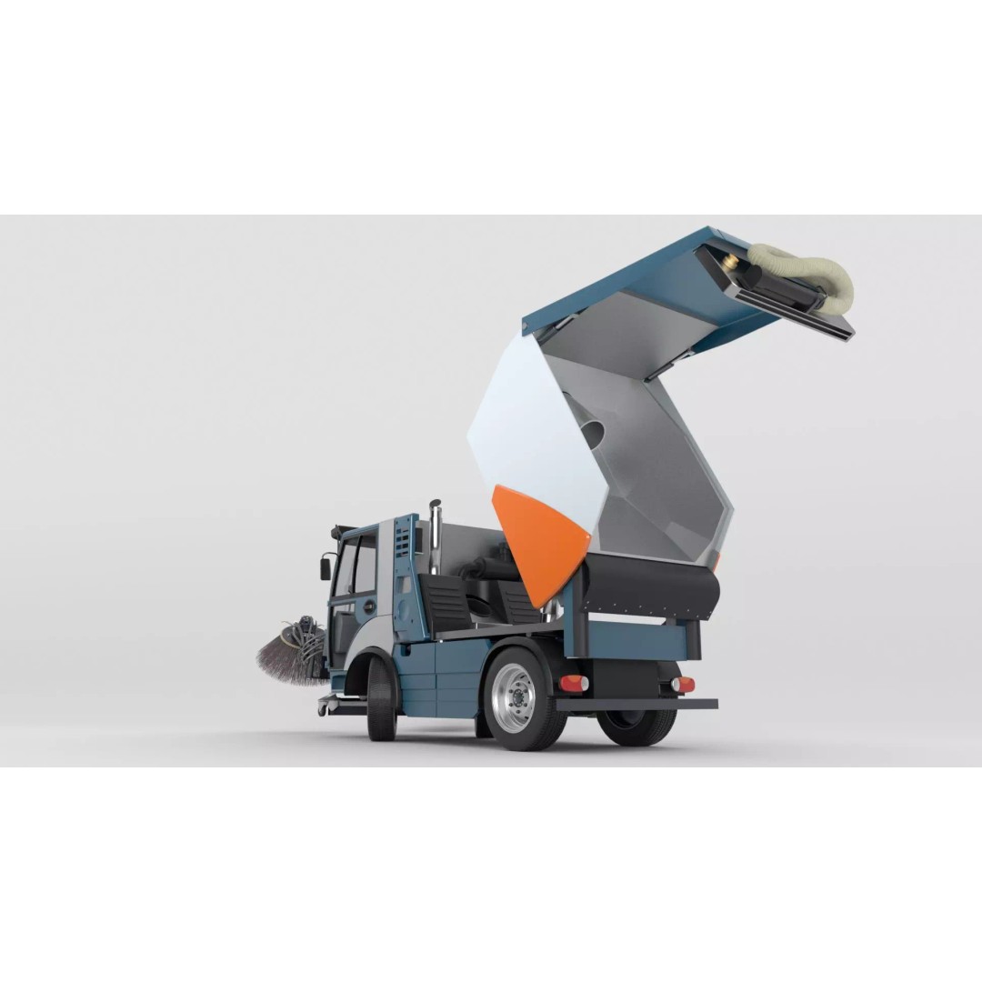 Street Sweeper 3D Model – Rigged Animated Vehicle for Scenes - View 38
