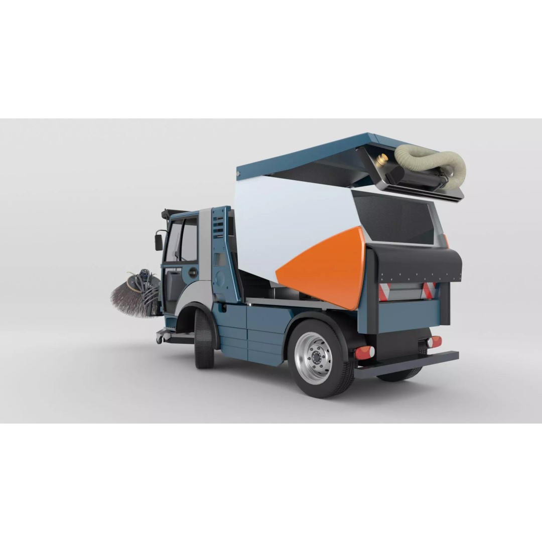 Street Sweeper 3D Model – Rigged Animated Vehicle for Scenes - View 40