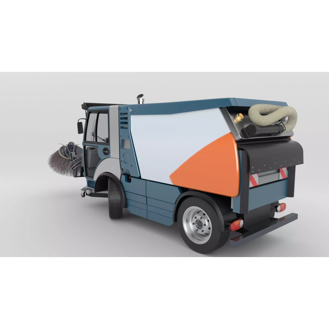 Street Sweeper 3D Model – Rigged Animated Vehicle for Scenes - View 41