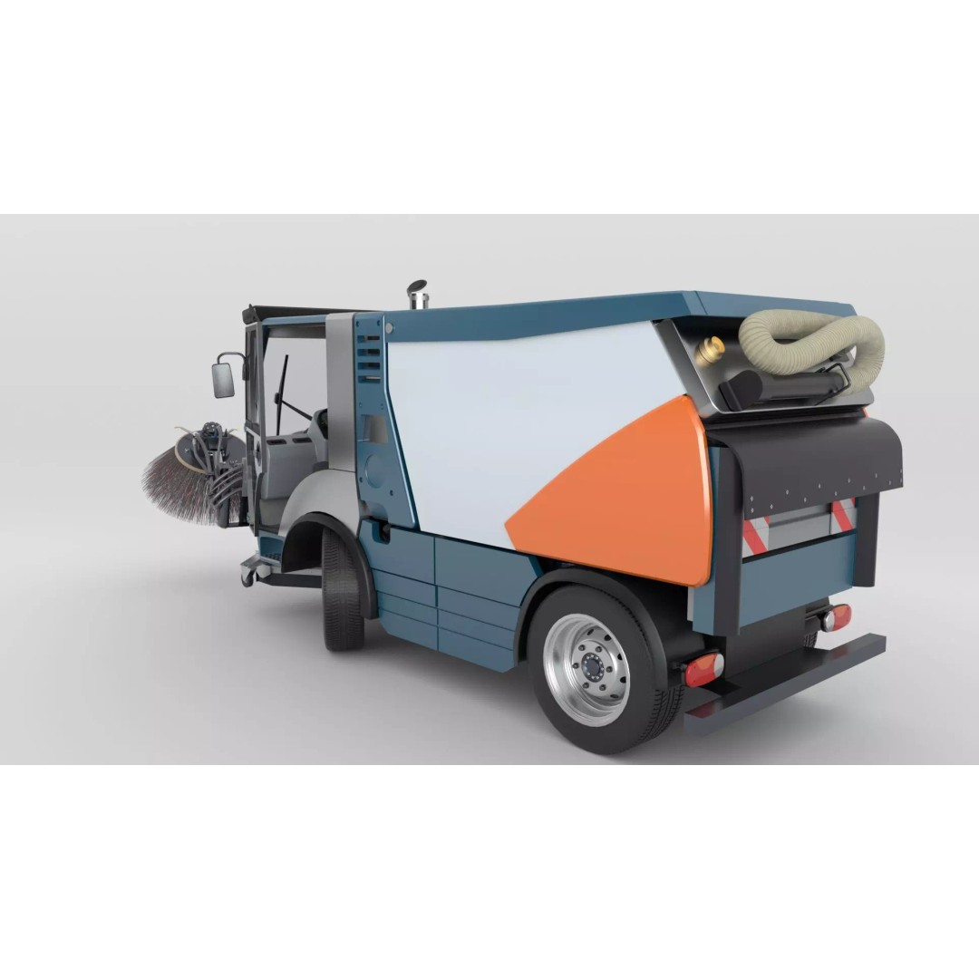 Street Sweeper 3D Model – Rigged Animated Vehicle for Scenes - View 42