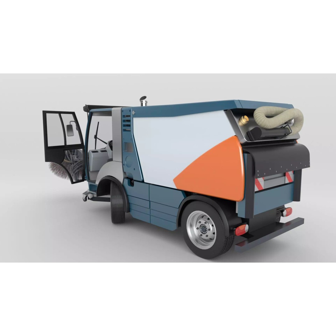 Street Sweeper 3D Model – Rigged Animated Vehicle for Scenes - View 43