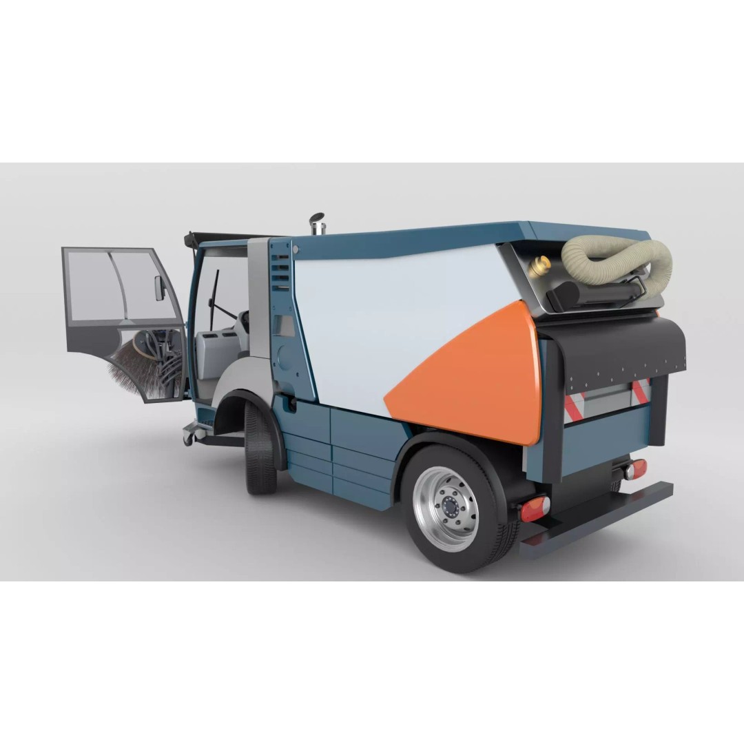 Street Sweeper 3D Model – Rigged Animated Vehicle for Scenes - View 44
