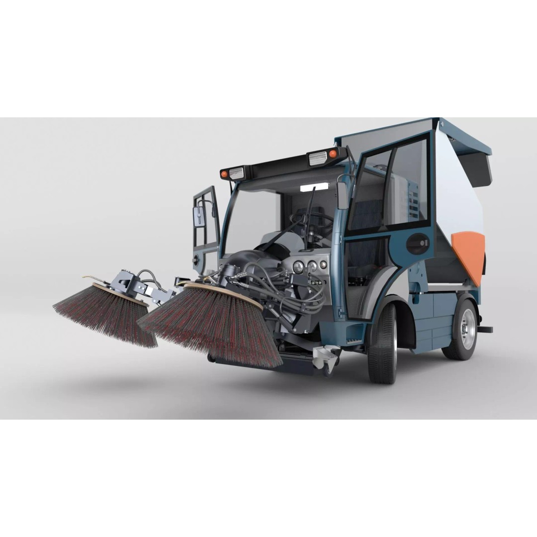 Street Sweeper 3D Model – Rigged Animated Vehicle for Scenes - View 57