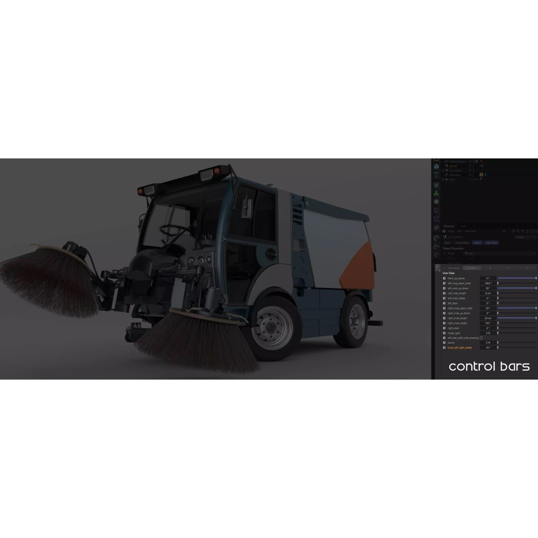 Street Sweeper 3D Model – Rigged Animated Vehicle for Scenes - View 72