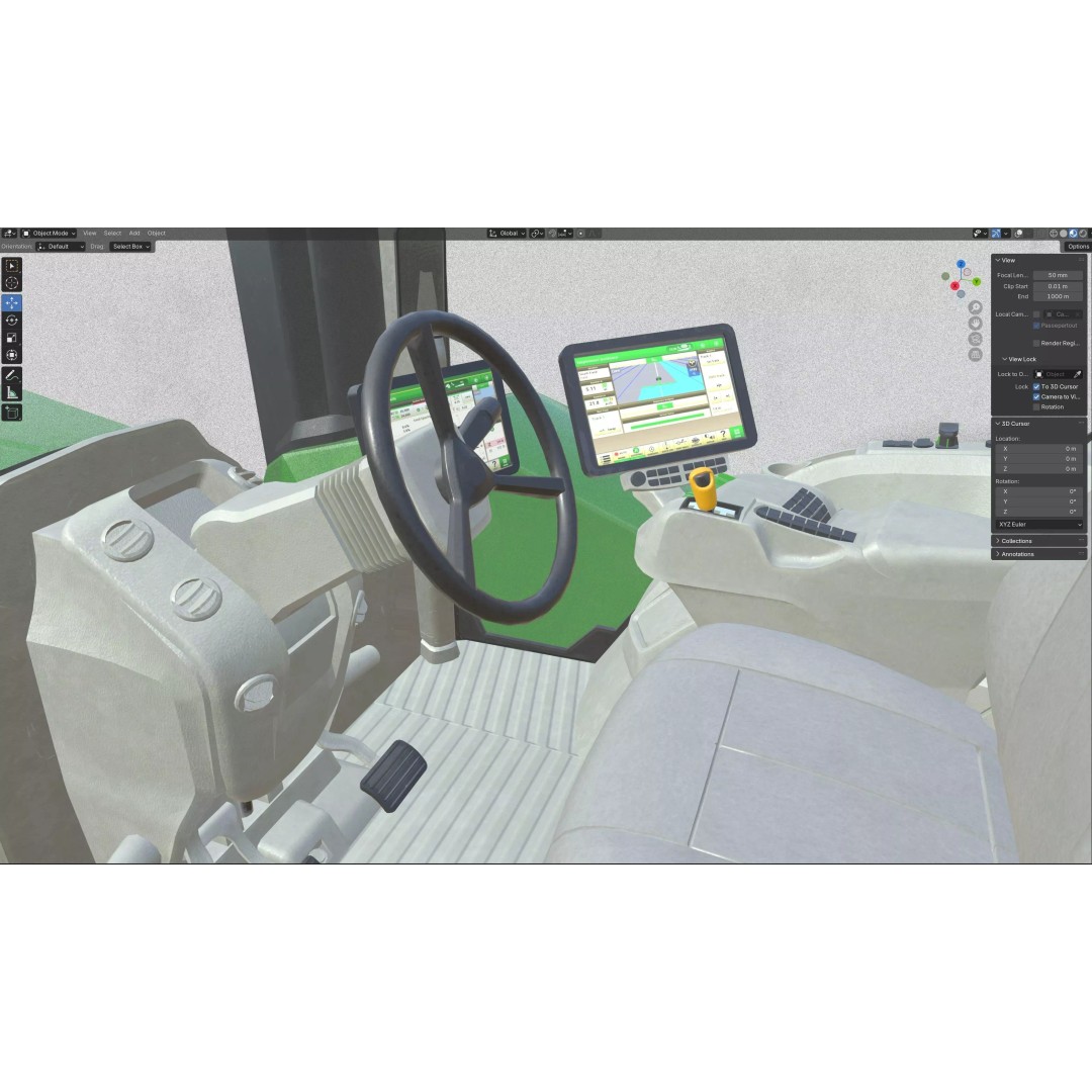 John Deere Tractor 3D Model – Low Poly Game Asset, Blender, FBX - View 12