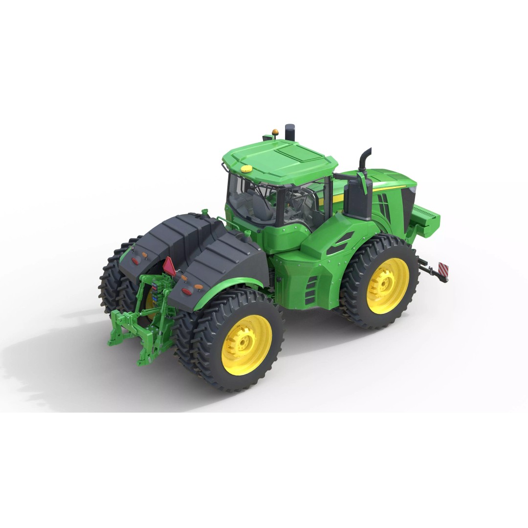 John Deere Tractor 3D Model – Low Poly Game Asset, Blender, FBX - View 3