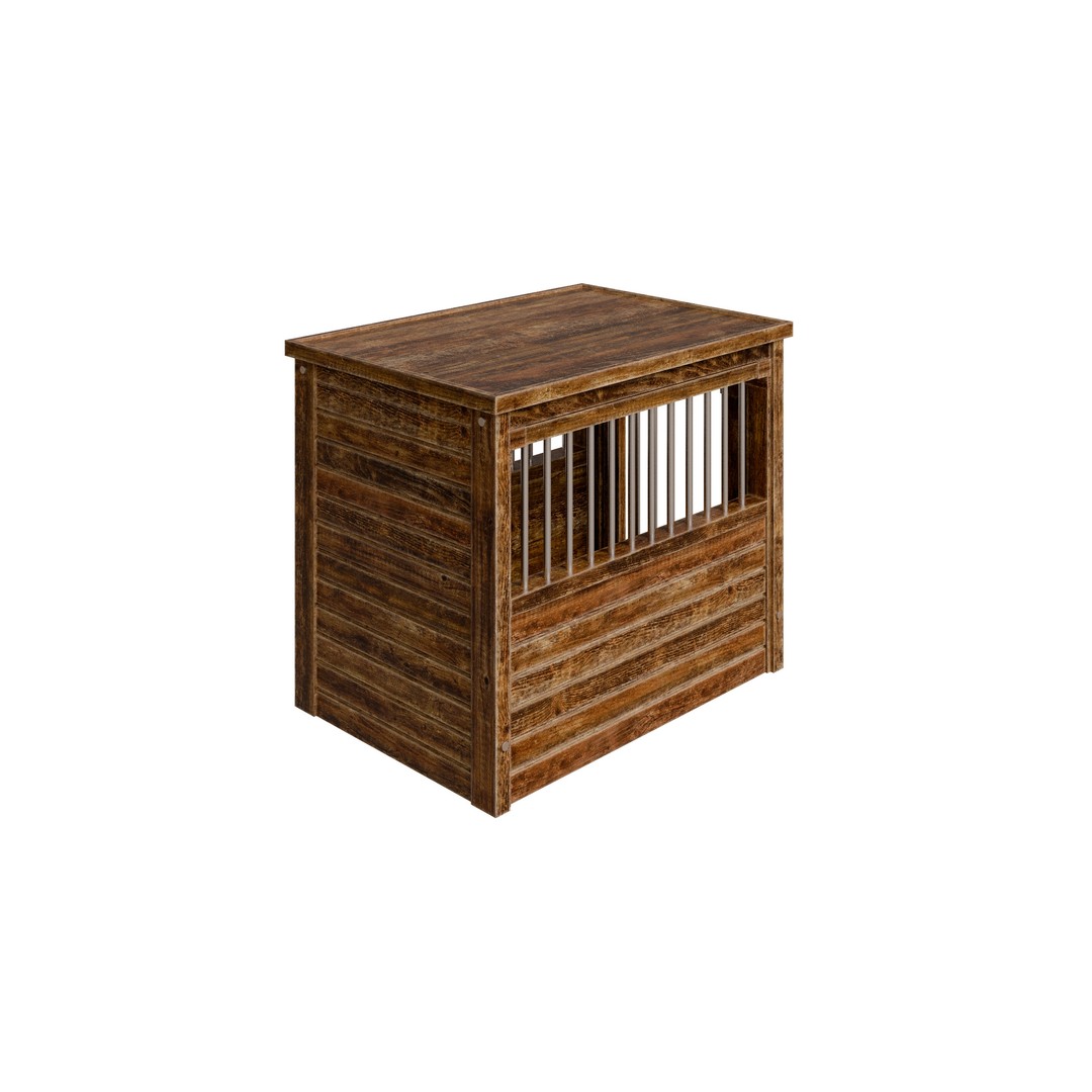 Medium Dog Crate 3D Model – Low Poly Furniture Style, FBX