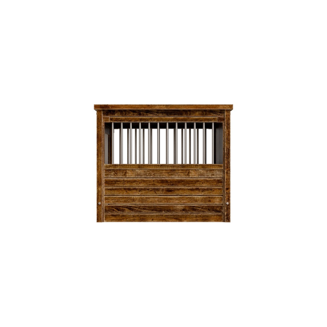 Medium Dog Crate 3D Model – Low Poly Furniture Style, FBX - View 11