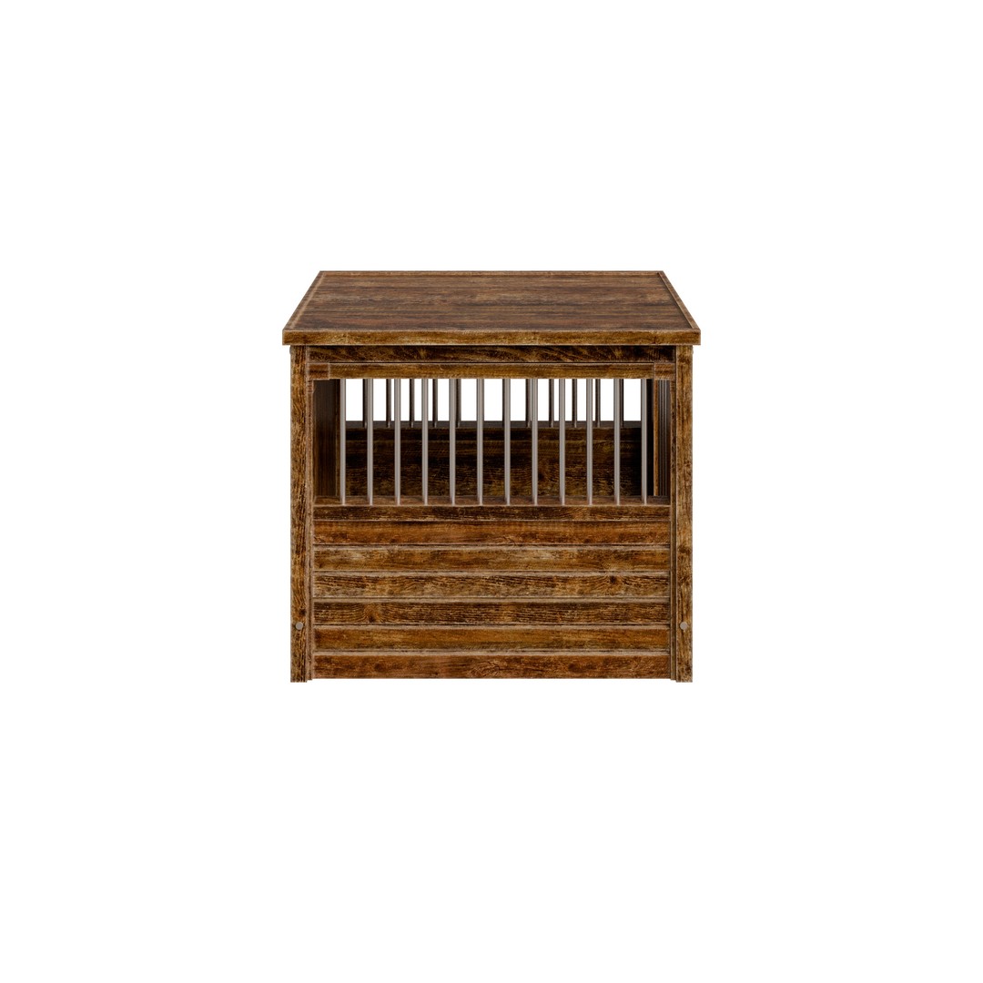 Medium Dog Crate 3D Model – Low Poly Furniture Style, FBX - View 14