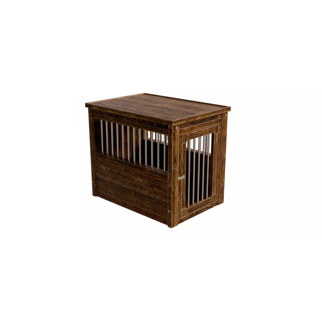 Medium Dog Crate 3D Model – Low Poly Furniture Style, FBX - View 2