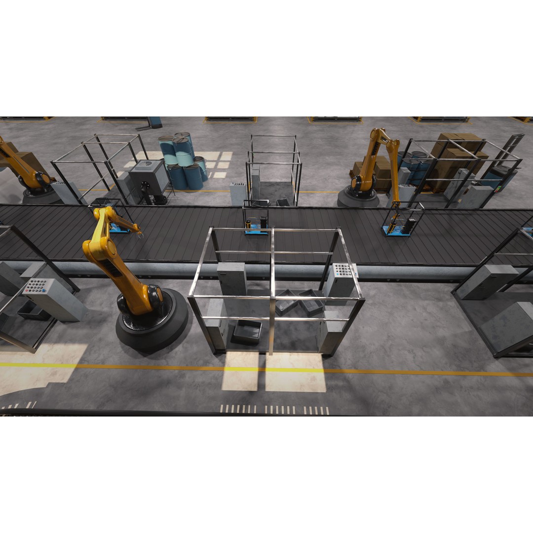 Production Line 3D Model – Detailed Industrial Environment, FBX, OBJ - View 8