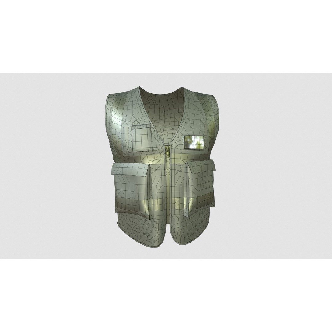 Reflective Safety Vest 3D Model – Low Poly Game-Ready Asset, FBX, Blender