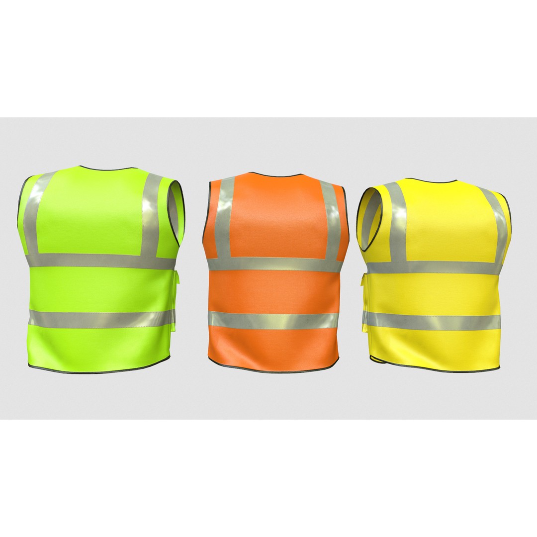Reflective Safety Vest 3D Model – Low Poly Game-Ready Asset, FBX, Blender - View 12