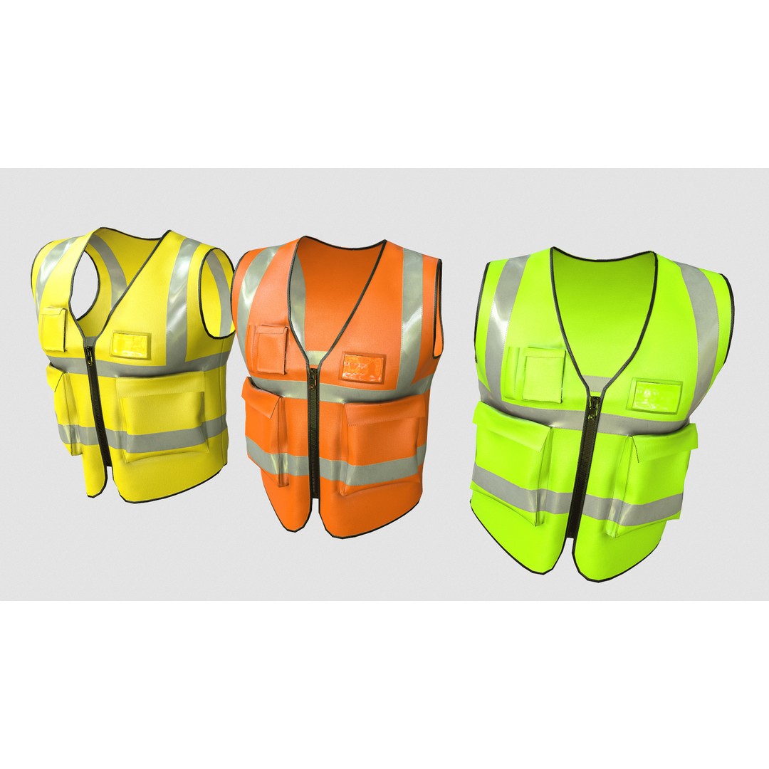 Reflective Safety Vest 3D Model – Low Poly Game-Ready Asset, FBX, Blender - View 13