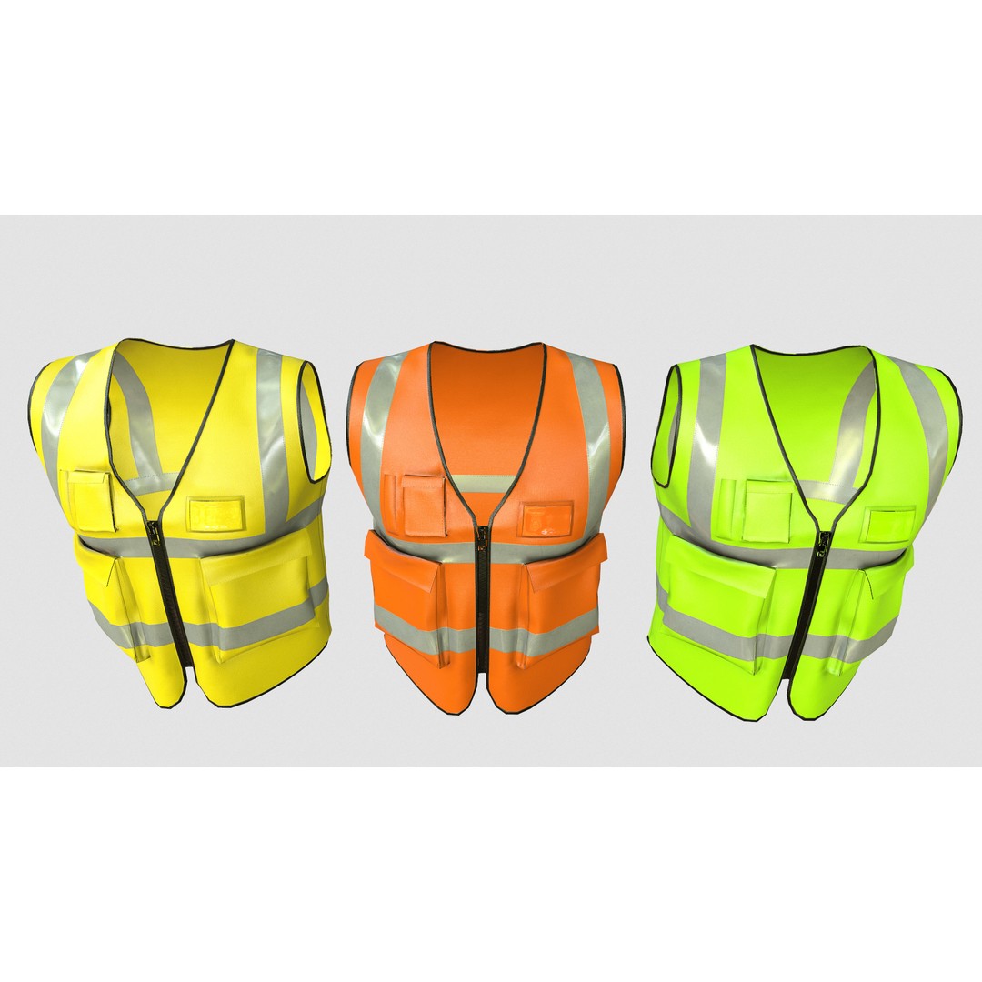 Reflective Safety Vest 3D Model – Low Poly Game-Ready Asset, FBX, Blender - View 15